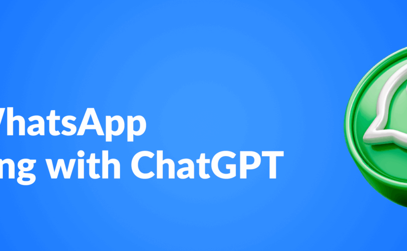 Hero banner with a blue gradient background, Appgain logo, the title “Smart WhatsApp Messaging with ChatGPT,” and a 3D WhatsApp icon on the right side.