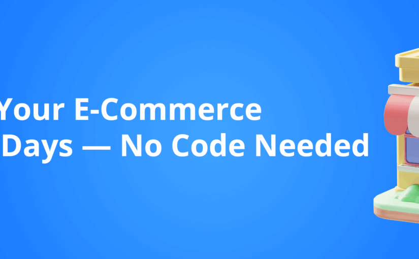No-code e-commerce platform illustration showing online store launch without coding using Wasel